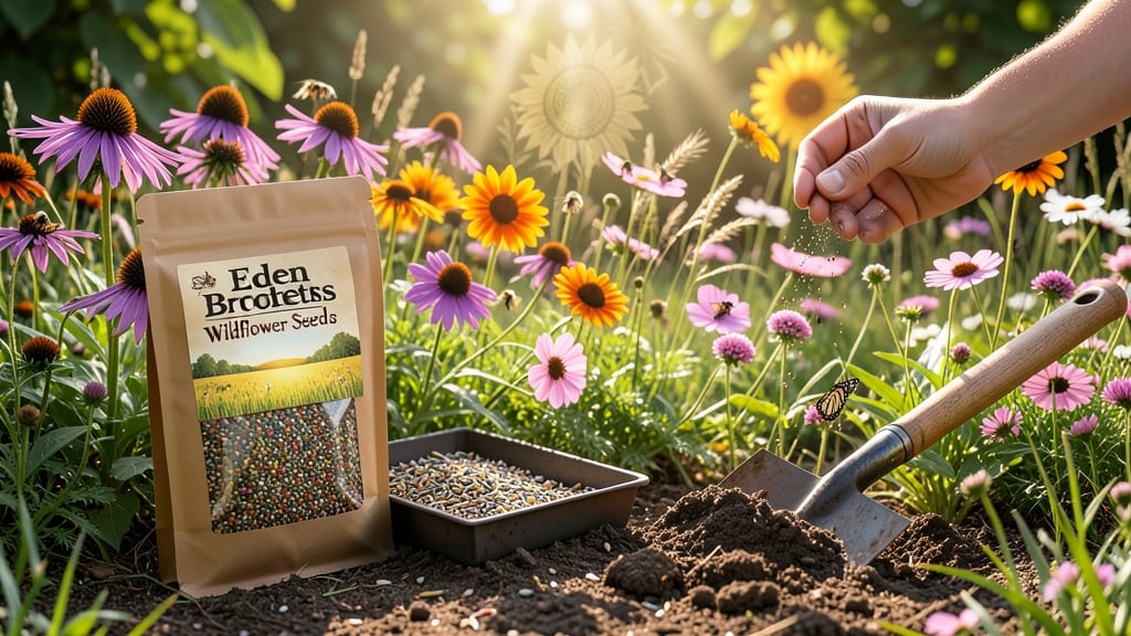 Eden Brothers Wildflower Seed Mix: Diverse Blooms That Attract Pollinators Year-Round