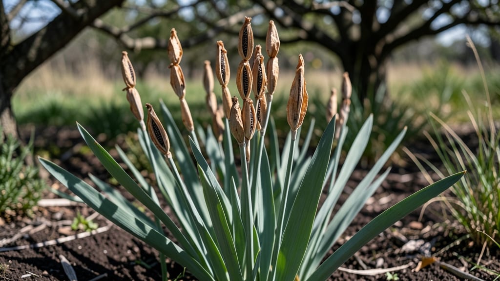Dried Iris Seed Pods: Natural Twist-Release for Hands-Off Harvesting