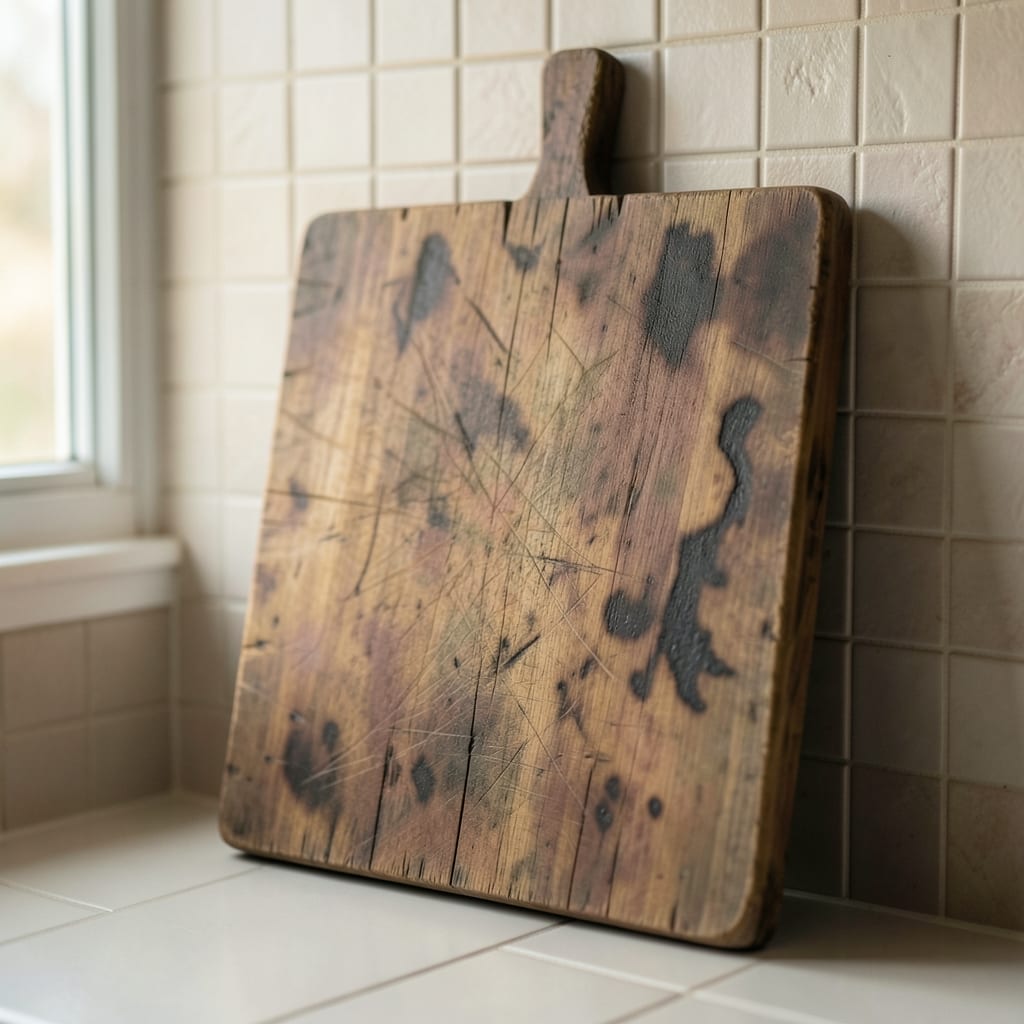 The wooden cutting board