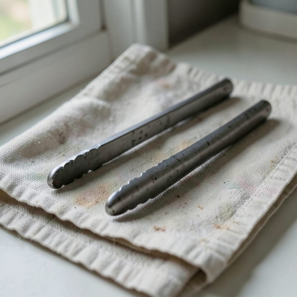 The metal tongs